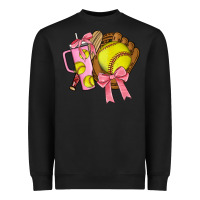 Black softball coquette bow Heavyweight Sweatshirt - JahusDesignShop
