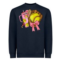 Navy softball coquette bow Heavyweight Sweatshirt - JahusDesignShop