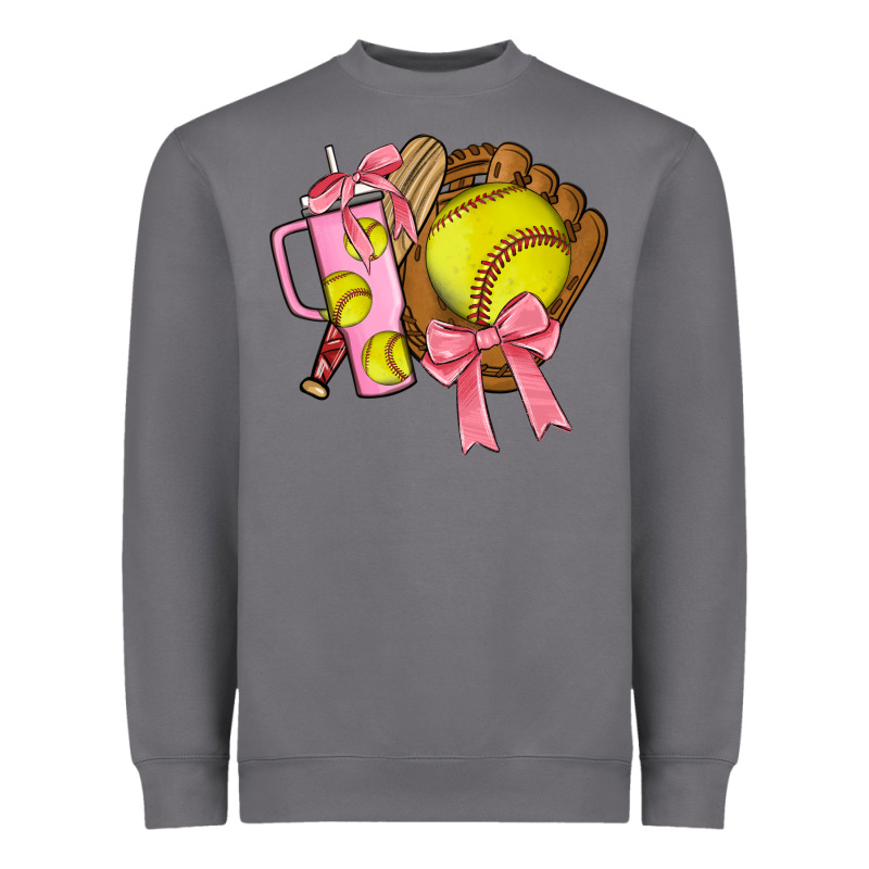 Softball Coquette Bow Heavyweight Sweatshirt by JahusDesignShop | Teevron