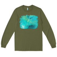 Army Green turquoise background Long Sleeve Tee - AdoDesignShop