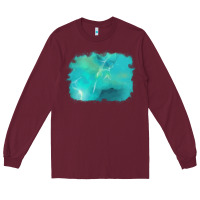 Burgundy turquoise background Long Sleeve Tee - AdoDesignShop