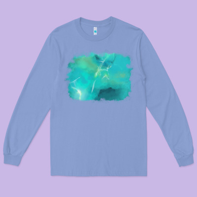 Turquoise Background Long Sleeve Tee Designed By Adodesignshop