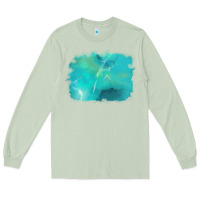Matcha turquoise background Long Sleeve Tee - AdoDesignShop