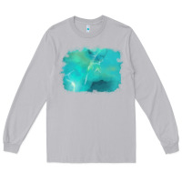 Moon Dust turquoise background Long Sleeve Tee - AdoDesignShop