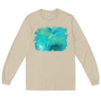 Mushroom turquoise background Long Sleeve Tee - AdoDesignShop