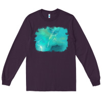 Plum turquoise background Long Sleeve Tee - AdoDesignShop