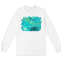 White turquoise background Long Sleeve Tee - AdoDesignShop