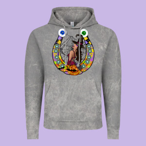 Halloween Horseshoe Vintage Hoodie Designed By Cowhidedigitalart