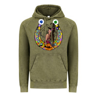 Vintage Olive Halloween Horseshoe Vintage Hoodie - CowhideDigitalArt