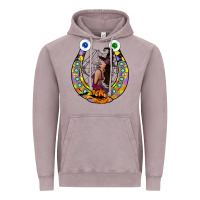 Vintage Zinc Halloween Horseshoe Vintage Hoodie - CowhideDigitalArt