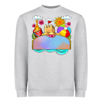 Heather Grey custom name summer beach toys Heavyweight Sweatshirt - JahusDesignShop