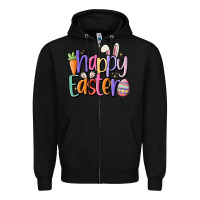 Black happy easter Zipper Hoodie - MaliasSmallBusiness