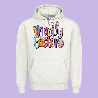 Happy Easter Zipper Hoodie Designed By Maliassmallbusiness