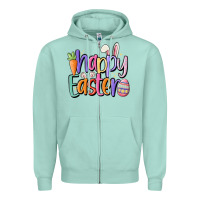Seafoam happy easter Zipper Hoodie - MaliasSmallBusiness
