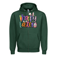 Sports Green happy easter Zipper Hoodie - MaliasSmallBusiness