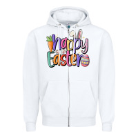 White happy easter Zipper Hoodie - MaliasSmallBusiness