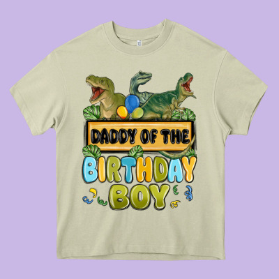 Daddy Of The Birthday Boy Heavy Core Tee Designed By Maliassmallbusiness