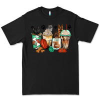 Black german shepherd black and grey cat coffee cups Premium Tee - Zillion Design Studio