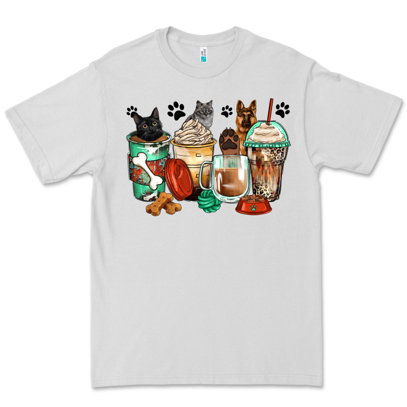 German Shepherd Black And Grey Cat Coffee Cups Premium Tee by Zillion Design Studio | Teevron