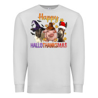 Dove Grey Happy Hallothanksmas Farm Animal Premium Sweatshirt - BundleAndBundleShop