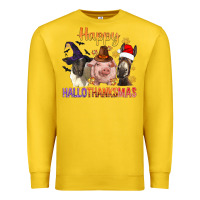 Lemon Happy Hallothanksmas Farm Animal Premium Sweatshirt - BundleAndBundleShop