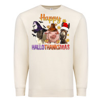 Sandshell Happy Hallothanksmas Farm Animal Premium Sweatshirt - BundleAndBundleShop