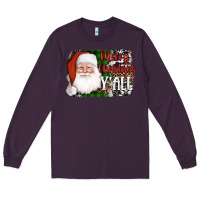 Plum santa merry christmas y'all Long Sleeve Tee - AdoDesignShop