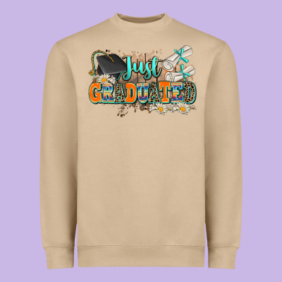 Just Graduated Heavyweight Sweatshirt Designed By Adodesignshop