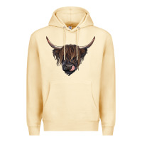 Pina Colada black highland cow Premium Hoodie - RanaPortraitStore