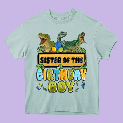 Sister Of The Birthday Boy Heavy Core Tee Designed By Maliassmallbusiness