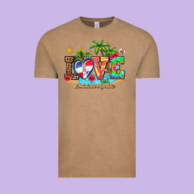 Love Dominican Republic Vintage Tee Designed By Adodesignshop