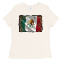 Bone mexico flag black glitter leopard Ladies Tee - AdoDesignShop