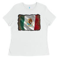 White mexico flag black glitter leopard Ladies Tee - AdoDesignShop