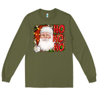 Army Green christmas ho ho ho santa clause Long Sleeve Tee - AdoDesignShop