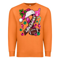 Carrot Pink Christmas Breast Cancer Ribbon Football Premium Sweatshirt - BundleAndBundleShop