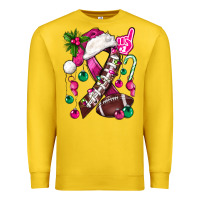 Lemon Pink Christmas Breast Cancer Ribbon Football Premium Sweatshirt - BundleAndBundleShop