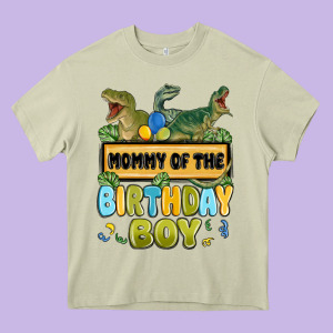 Mommy Of The Birthday Boy Heavy Core Tee Designed By Maliassmallbusiness