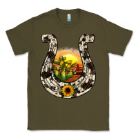 Army Green horseshoe sunset Classic Tee - JahusDesignShop