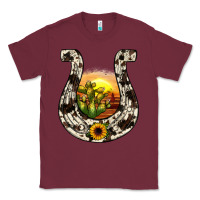 Burgundy horseshoe sunset Classic Tee - JahusDesignShop