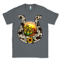 Charcoal Heather horseshoe sunset Classic Tee - JahusDesignShop