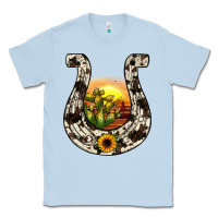 Dusty Blue horseshoe sunset Classic Tee - JahusDesignShop