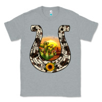 Heather Grey horseshoe sunset Classic Tee - JahusDesignShop