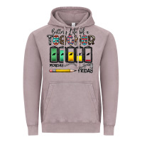 Battery Life Of A Teacher Monday Friday Vintage Hoodie | Teevron