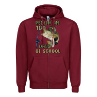 Burgundy reelin' in 100 days of school Zipper Hoodie - MaliasSmallBusiness