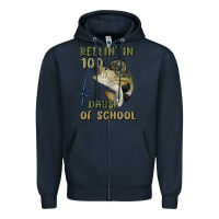 Navy reelin' in 100 days of school Zipper Hoodie - MaliasSmallBusiness