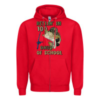Red reelin' in 100 days of school Zipper Hoodie - MaliasSmallBusiness