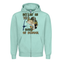 Seafoam reelin' in 100 days of school Zipper Hoodie - MaliasSmallBusiness