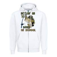 White reelin' in 100 days of school Zipper Hoodie - MaliasSmallBusiness