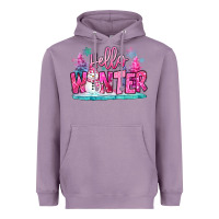 Hello Winter Pink Snowman Heavyweight Hoodie | Teevron