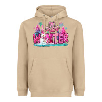 Mushroom hello winter pink snowman Heavyweight Hoodie - MaliasSmallBusiness